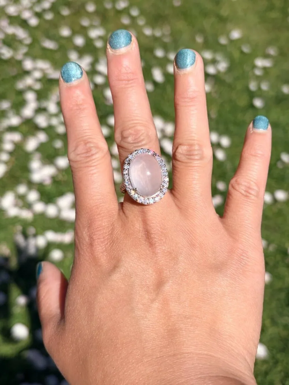 One-of-a-Kind Myanmar Rose Quartz Ring (Size ~ 6.75)